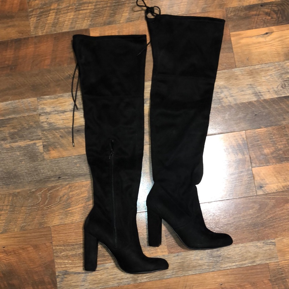Thigh high black boots size9.5